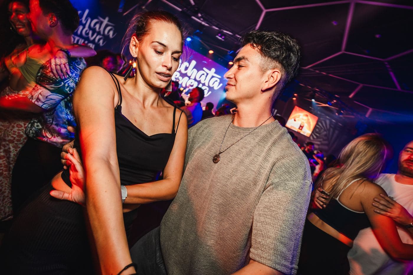 A couple dancing at the Thursday party